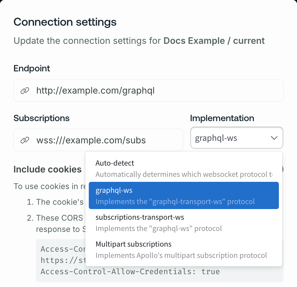 Subscription settings in the Explorer